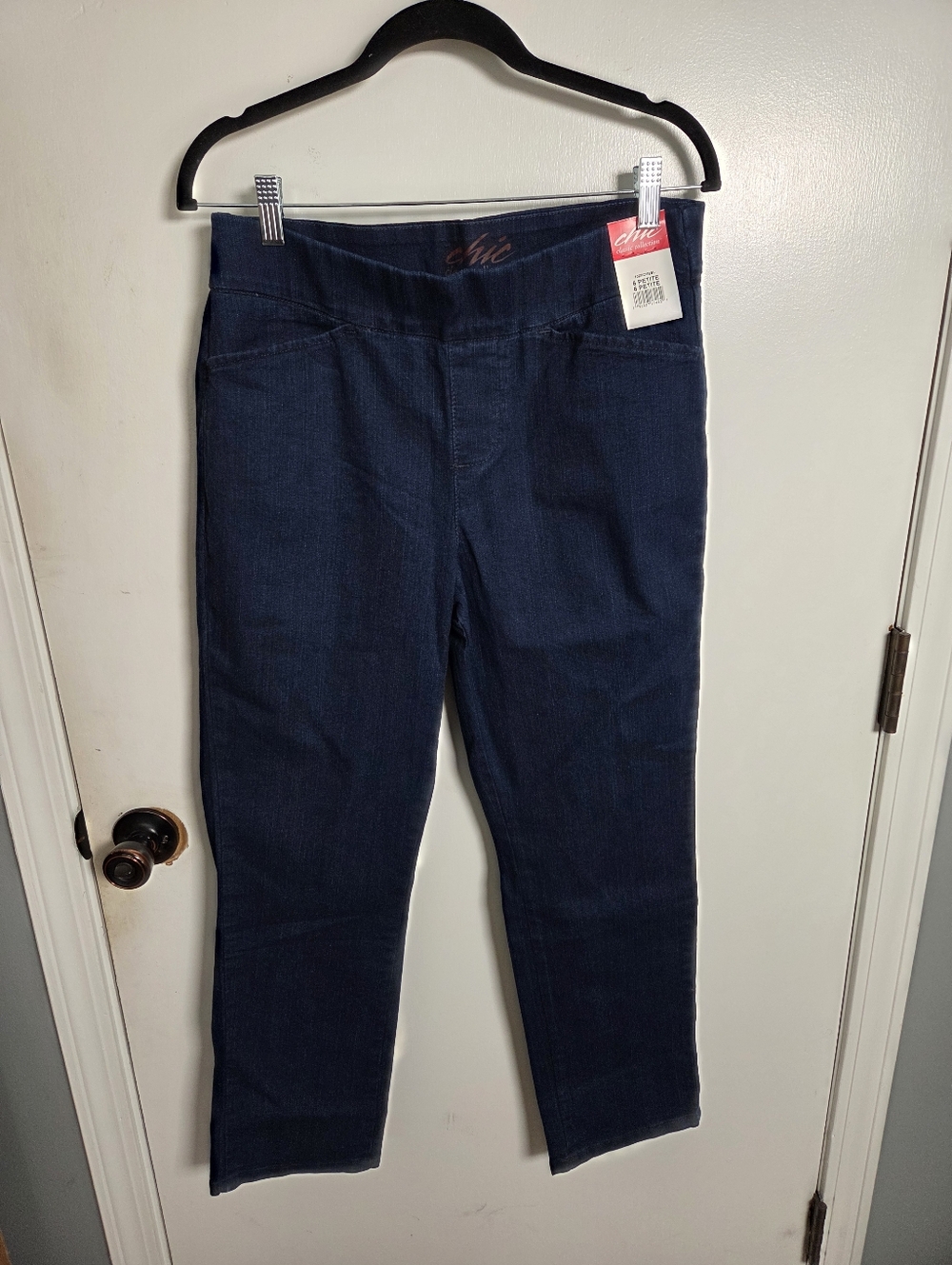 NWT Chic Classic Collection size 6 Petite Jeans womens Dark Blue